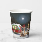 Winter Boxer Caravan Weihnachtsabenteuer Pappbecher (Vorderseite)