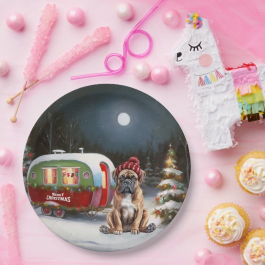 Winter Boxer Caravan Weihnachtsabenteuer Pappteller (Party)