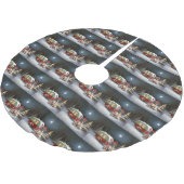 Winter Boxer Caravan Weihnachtsabenteuer Polyester Weihnachtsbaumdecke (Schrägansicht)