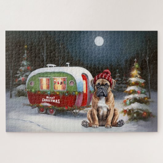 Winter Boxer Caravan Weihnachtsabenteuer Puzzle (Horizontal)