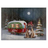 Winter Boxer Caravan Weihnachtsabenteuer Schneidebrett (Vorderseite)