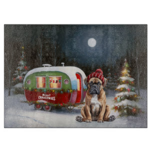 Winter Boxer Caravan Weihnachtsabenteuer Schneidebrett