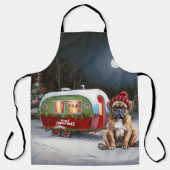 Winter Boxer Caravan Weihnachtsabenteuer Schürze (Vorderseite)