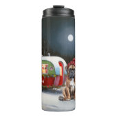 Winter Boxer Caravan Weihnachtsabenteuer Thermosbecher (Vorderseite)