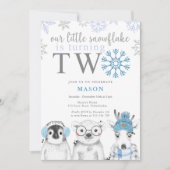 Winter Boy 2. Geburtstag Einladung (Vorderseite)