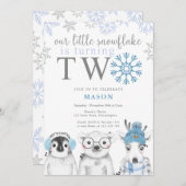 Winter Boy 2. Geburtstag Einladung (Vorne/Hinten)