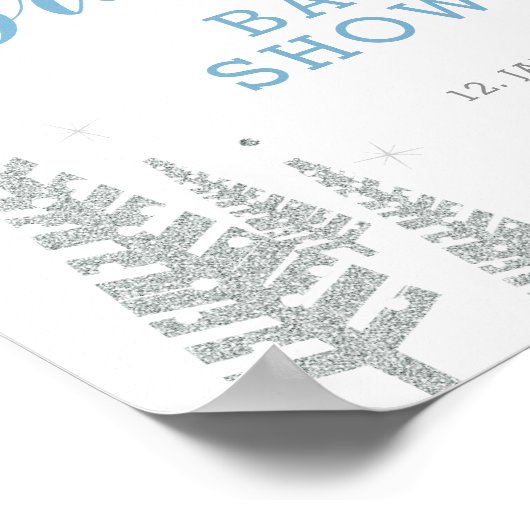 Winter Boy Baby Dusche Begrüßungszeichen Party Poster (Ecke)