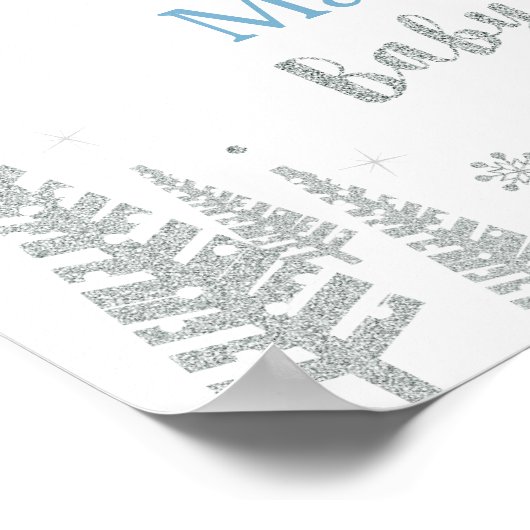 Winter Boy Baby Dusche Begrüßungszeichen Party Poster (Ecke)