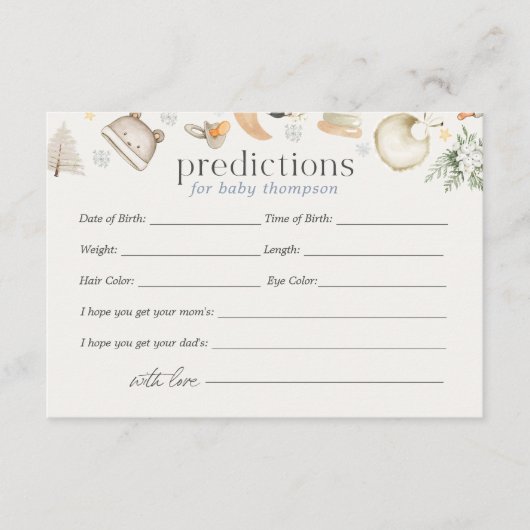 Winter Boy Blue Predicdictions Ratgeber Kinderdusc Begleitkarte (Vorderseite)