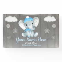 Winter Boy Elephant Hintergrund Blaue Schneeflocke