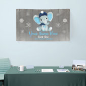 Winter Boy Elephant Hintergrund NavySnowflakes Ban Banner (Messeveranstaltung)