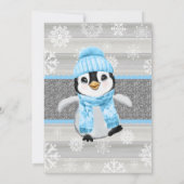 Winter Boy Pinguin Einladung zur Kinderdusche (Rückseite)
