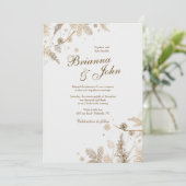 Winter Branches Hochzeitseinladung Einladung (Stehend Vorderseite)