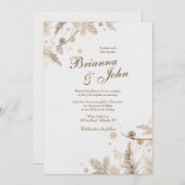 Winter Branches Hochzeitseinladung Einladung (Vorne/Hinten)