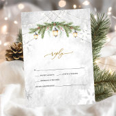 Winter Branches Lantern Snowflakes Hochzeit RSVP Einladung