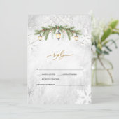 Winter Branches Lantern Snowflakes Hochzeit RSVP Einladung (Stehend Vorderseite)