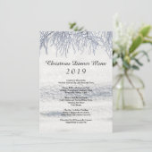 Winter Branches Schnee Weihnachtsmenü Menükarte (Stehend Vorderseite)