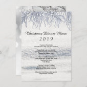 Winter Branches Schnee Weihnachtsmenü Menükarte (Vorne/Hinten)