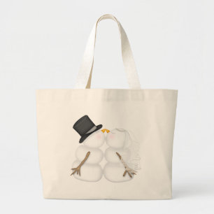 WINTER-BRAUT u. BRÄUTIGAM Snowman-Paare TASCHE