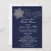 Winter-Brautparty "Blau" und "Silver Snowflake" Einladung (Vorderseite)