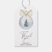 Winter-Brautparty dank Markierung Geschenkanhänger (Vorderseite)