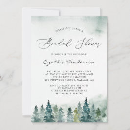 Winter Brautparty Eleganter Wald Pine Trees Einladung