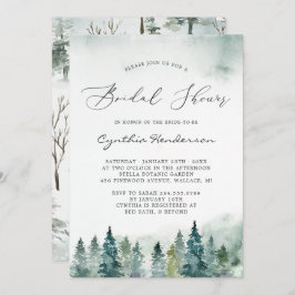 Winter Brautparty Eleganter Wald Pine Trees Einladung