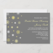 Winter-Brautparty-graues Gelb Einladung (Rückseite)