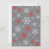 Winter Brautparty Red Snowflake Grau Einladung (Rückseite)
