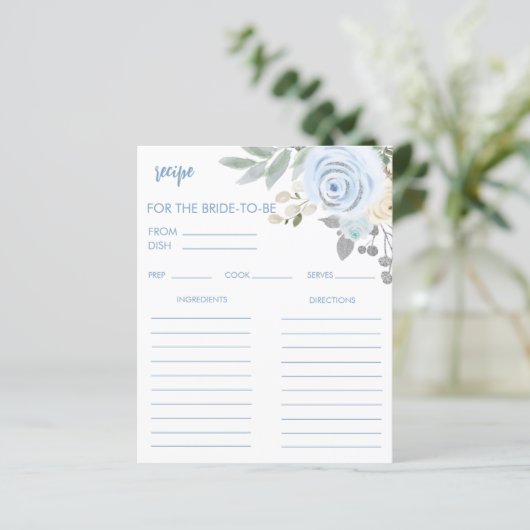 Winter Brautparty Rezept Card (Stehend Vorderseite)
