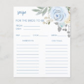 Winter Brautparty Rezept Card (Vorderseite)