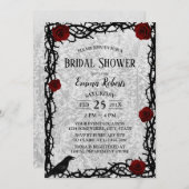 Winter Brautparty Rose & Thorn Snow Märchen Einladung (Vorne/Hinten)