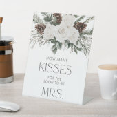 Winter Brautparty schätzt wie viele Küsse Sockelschild (In SItu)