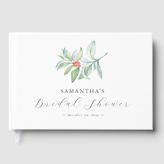 Winter Brautparty Theme Gästebuch (Vorderseite)