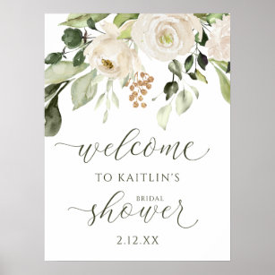 Winter Brautparty Welcome Sign White Poster