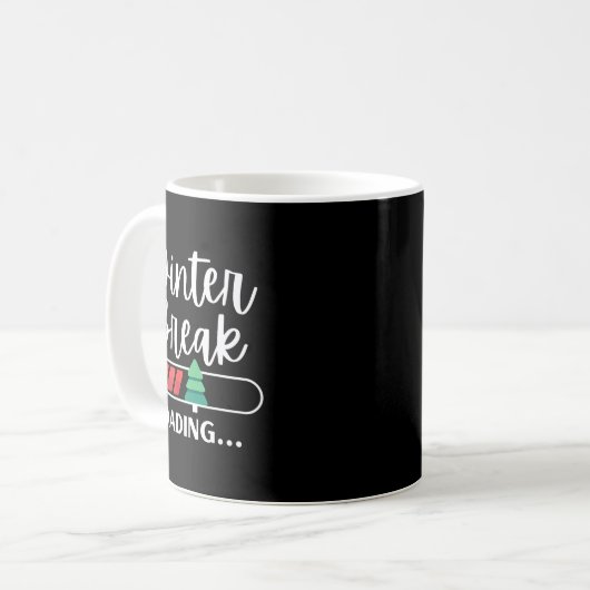 Winter Break Loading Christmas Tree Teacher Studen Kaffeetasse (Vorderseite Links)