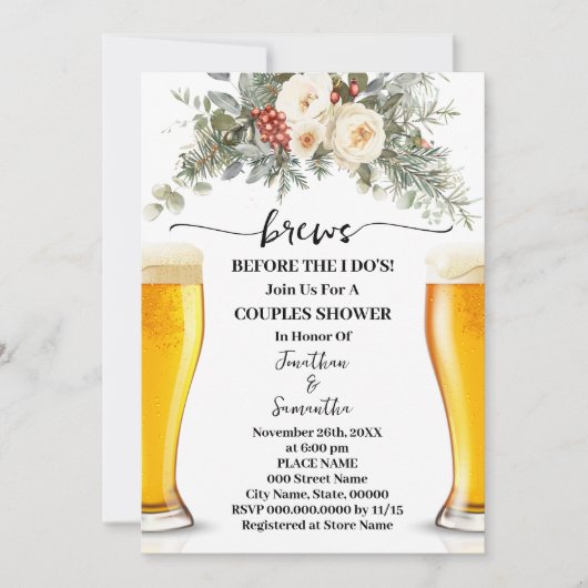 Winter Brews Before I do Couples Shower Einladung (Vorderseite)