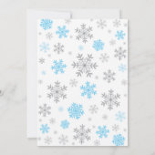 Winter Bridal Dusche Einladung Blaue Schneeflocke (Rückseite)