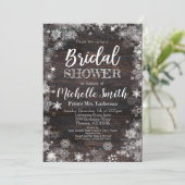 Winter Bridal Dusche Einladung, Rustic Bridal Einladung (Stehend Vorderseite)
