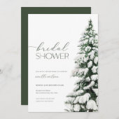 Winter Bridal Dusche Einladung Schnee Pine Bäume (Vorne/Hinten)
