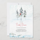 Winter Bridal Dusche Einladung Wasserfarbenen Pini (Vorderseite)