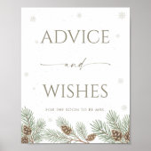 Winter Bridal Shower Advice and Wishes Poster (Vorne)