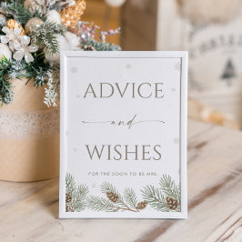 Winter Bridal Shower Advice and Wishes Poster