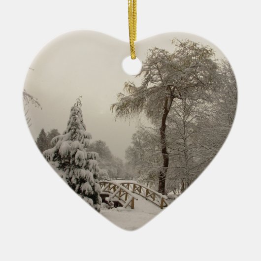 Winter Bridge Ornament Snow Trees Decorations (Vorne)