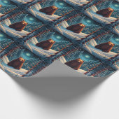 Winter Brown Bär Wrapping Paper Geschenkpapier (Ecke)