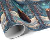 Winter Brown Bär Wrapping Paper Geschenkpapier (Rolleneckpunkt)
