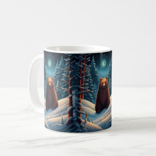 Winter Brown Bear Coffee Tasse (Vorderseite Links)