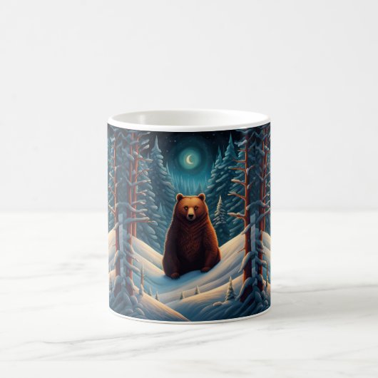 Winter Brown Bear Coffee Tasse (Mittel)