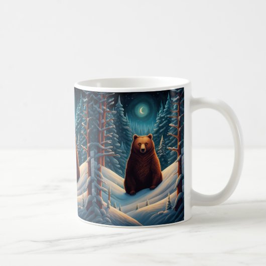 Winter Brown Bear Coffee Tasse (Rechts)