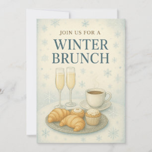 Winter-Brunch-Einladung   Elegantes Frostdesign  Einladung